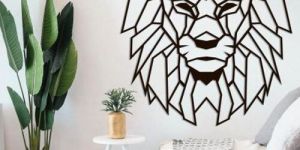Decorative Black Lion Metal Wall Art