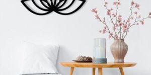 Black Home Decor Lotus Flower Metal Wall Art