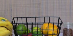 Rectangular Black Metal Wire Multipurpose Storage Basket