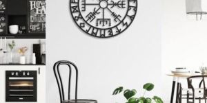 Black Home Decor Vegvisir Metal Wall Art
