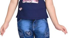Girls Cotton Top and Denim Shorts