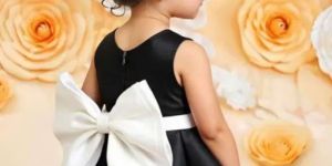 Baby Girl Black Party Big Bow Dress