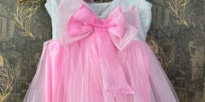 Baby Girls Pink Net Party Wear Frock