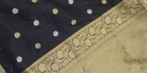 black zari weave banarasi silk saree