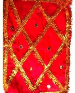 Embroidered Red Georgette Mata Ki Chunari