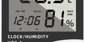 Themisto HTC-1 Digital Hygrometer Thermometer Humidity Meter With Clock LCD Display