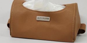 Brown PU Leather Tissue Bag