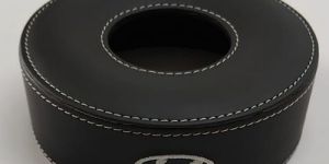 Honda Black PU Leather Round Tissue Box