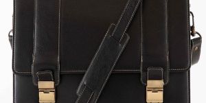 Black Leather Portfolio Bag
