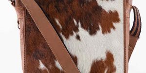 Designer Brown Leather Messenger Bag