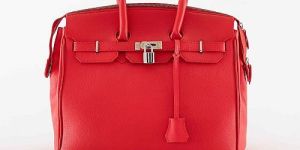 Ladies Designer Red Leather Handbag