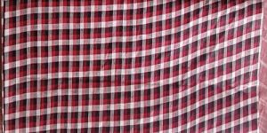 Red and Black Cotton Check Fabric