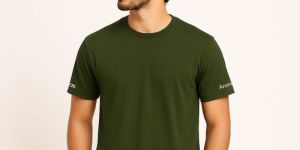 Aramas Solid Olive Coloured T-shirt