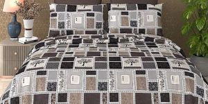 Porcine Print Cotton Satin Queen Size Bedsheet Set