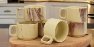 120ml Beige Ceramic Tea Cup Set