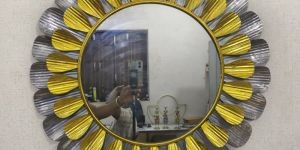Handmade Round Iron Wall Mirror