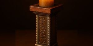 Antique Wooden Candle Holder