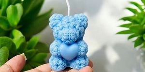 Decorative Blue Mini Teddy Bear Scented Candle