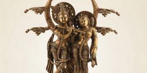 Brass Divine Radha Krishna Under Tree Idol