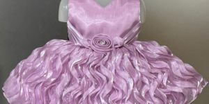 Purple Kids Girls Party Wear Frock