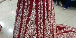 Red Heavy Stone Embroidered Lehenga Choli