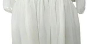 White Georgette Embroidered Yoke Dress Top