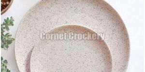 Ivory Dot Ceramic Round Plates