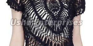 Girls Printed Black Cotton Dress