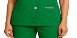 V Shape Green Nurse Uniform