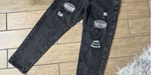 Ladies Mom Fit Rough Jeans