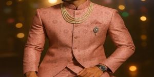 Gold JCQ-2 Polyester Suiting Fabric