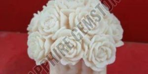 White Rose Bouquet Decorative Candle