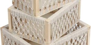 Natural Cotton Macrame Fancy Basket