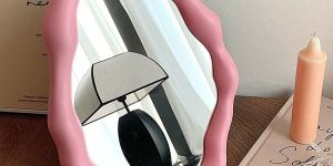Pink Wavy Wall Mirror