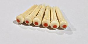 Bone with Red Jasper Bridge Pins