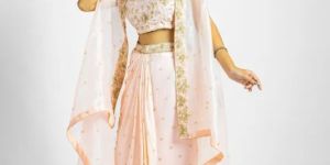 Zardozi Handworked Drape Skirt Shrug Set