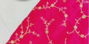 Golden Zari Thread Work Floral Jaal All over on Georgette Fabric With Embroidery