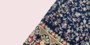 Multi Colour Floral Jaal Work Uppada Fabric With Chicken and Sequins Embroidery