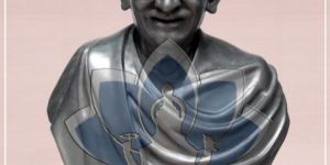 Black Marble Gandhi Statue