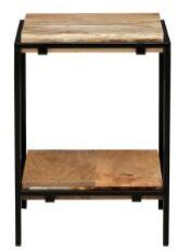 Natural Finish End Table with Shelf