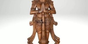 Wood Namaste Hanuman Statue 3ft