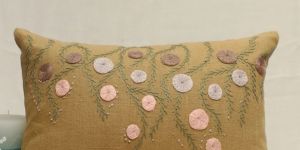 Mustard Olive Hand Cushion Cover