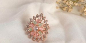 T4 Jewels Multicolor American Diamond Women Ring - ADR009