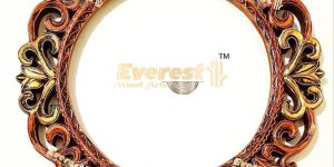 Wooden Carved Round Mirror Frame