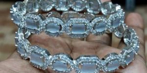 Elite Women AD Stone Rodium Polish Bangle