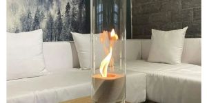 Concrete Confluence Table Top Indoor Fireplace