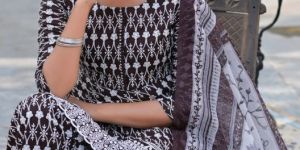 Women Chikankari Coffee Dyed Rayon Sharara Suit Set