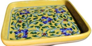 Floral Motif Square Serving Plate 4