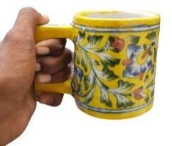 Lemon Garden Blue Pottery Ceramic Mug