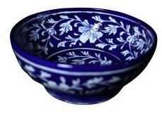 Ultramarine Garden Blue Pottery Ceramic Bowl
